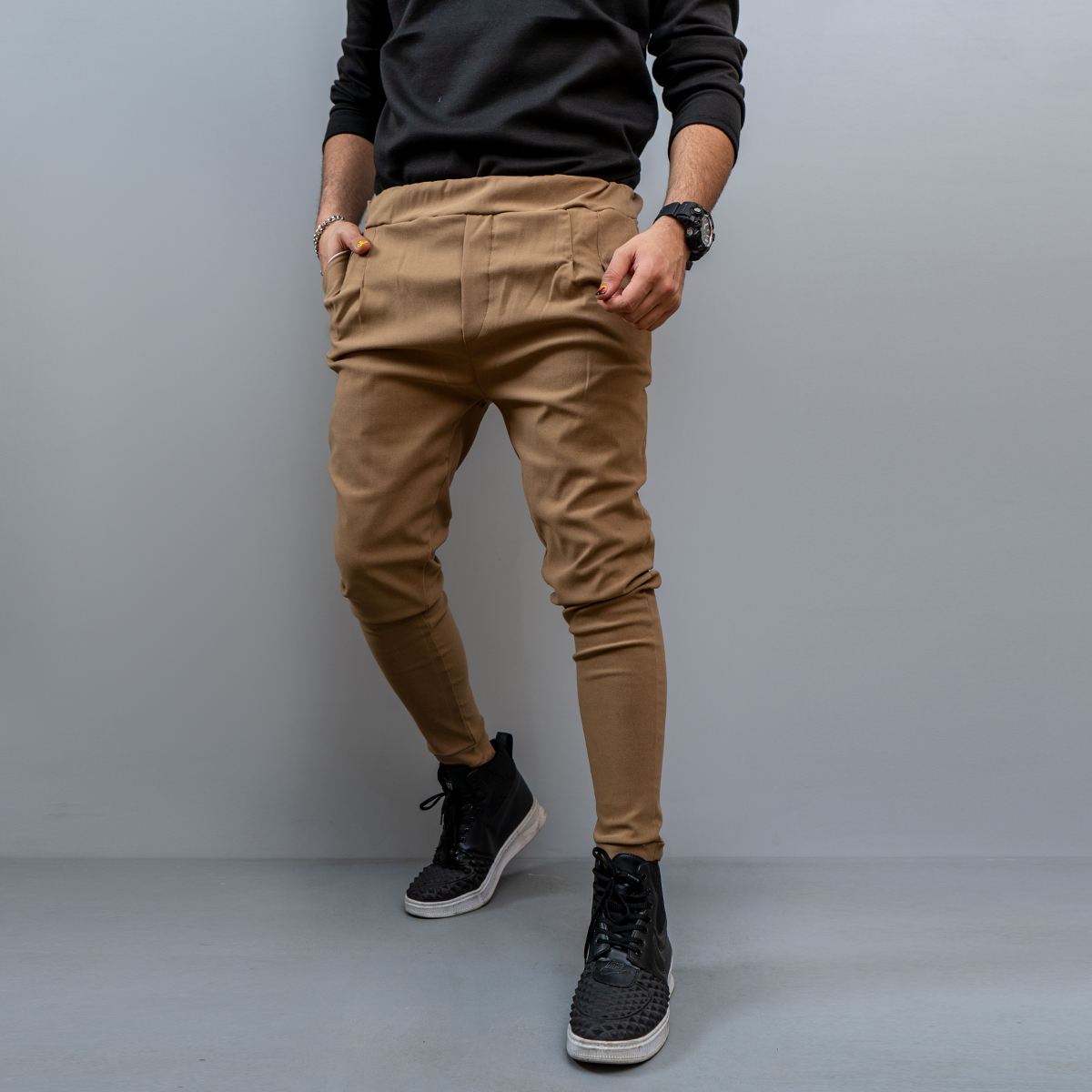 شلوار اسلش مردانه خاكي مدل Pirima