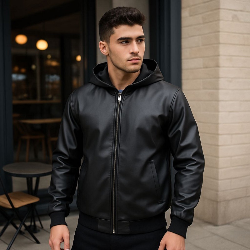 کاپشن چرم مردانه مدل Dobro