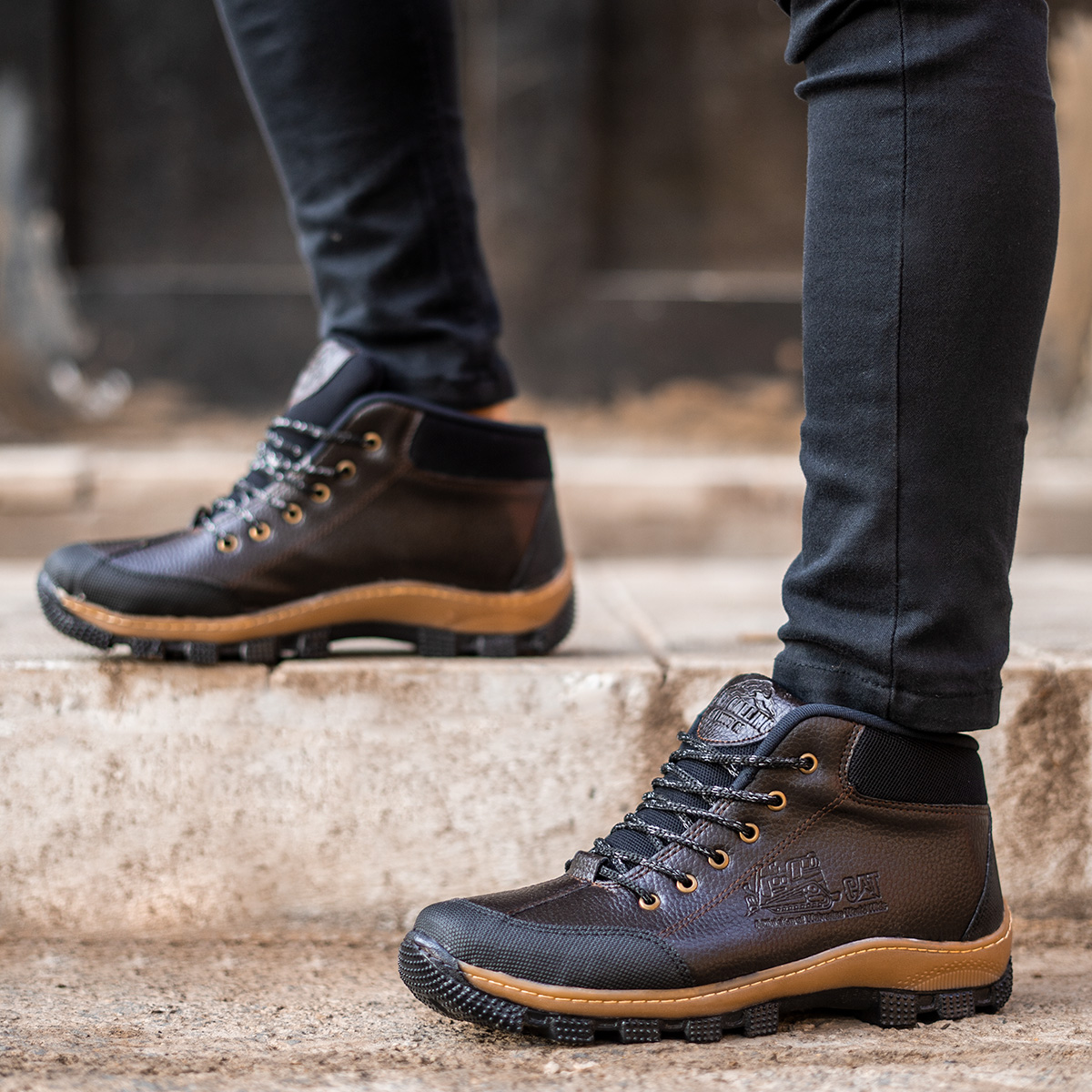 کفش ساقدار مردانه Cat قهوه ای مدل hano