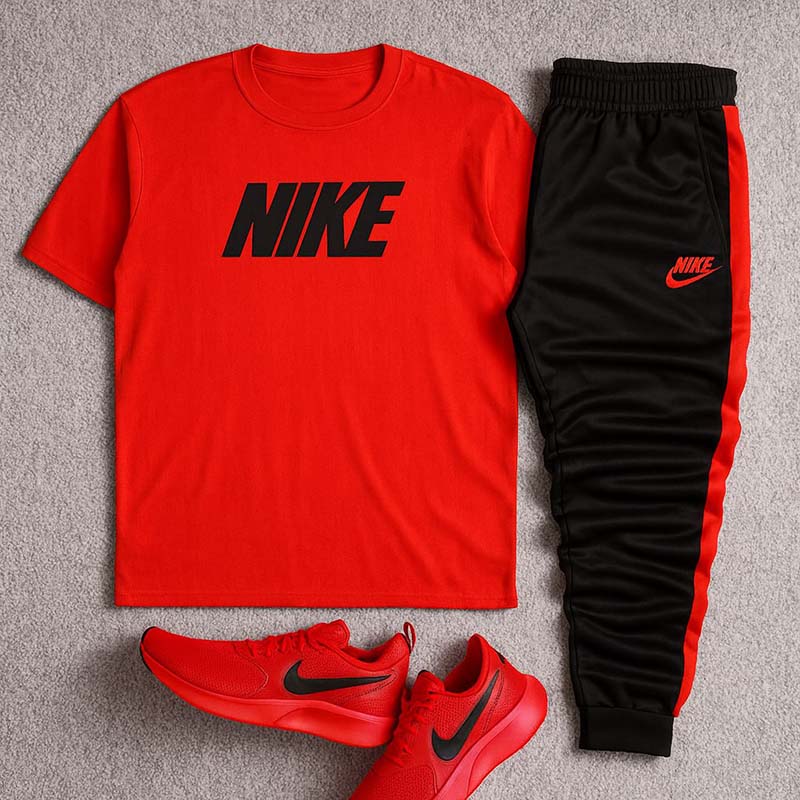 ست تیشرت شلوار Nike Air قرمز مردانه مدلRana