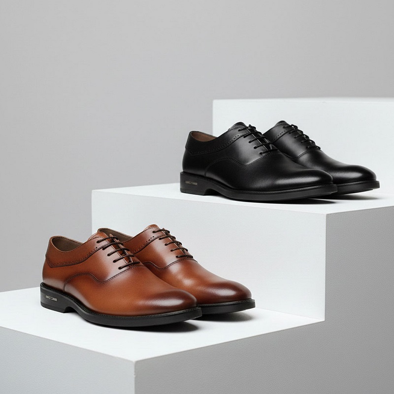 کفش رسمی بندی مردانه مدل sahand-عسلی