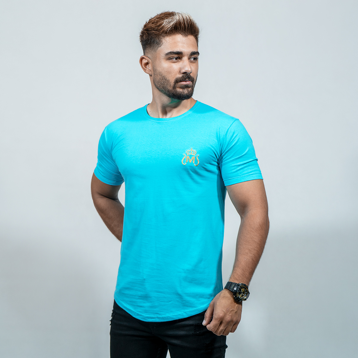 تیشرت مردانه آبی مدل Arat